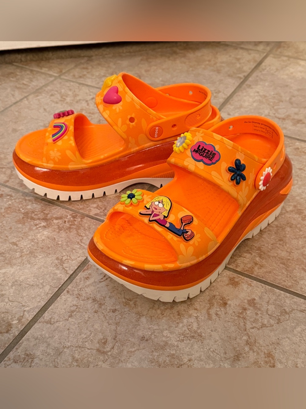 Women’s Disney Lizzy McGuire CROCS Orange Platform Sandals